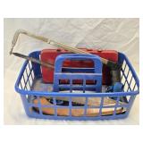 (C) Tray, Hack Saw, Limb Saw, Dog Leashes & Empty