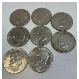 (8) 1971 Eisenhower Dollars