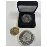 Colorized Elvis Quarter, 1.00 Gold Tone Dollar,