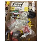 Box lot of assorted conduit, fasteners, conduit,