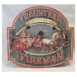 (C) Metal Volunteer Fireman Sign 15ï¿½"x 15"