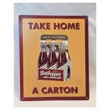 (C) Metal Dr. Pepper Carton Sign 11"x 13"