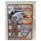 (C) Metal Gun God & Guts Sign 12"x 17"
