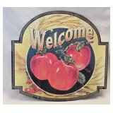 (C) Metal Welcome Apple Sign 15ï¿½"x 15"