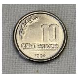 1994 Uruguay 10 Centesimos Stainless Steel Coin