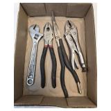 (C) Pliers, Needle Nose & Adjustable Wrench