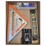 (C) 2- Squares, Level, Binoculars & 4- 22 LR