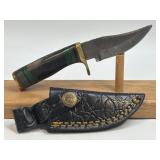(SC) 6ï¿½ Damascus Style Fixed Blade Knife With
