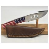 (SC) 8ï¿½ American Flag Fixed Blade Knife With