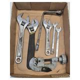 (C) Adjustable Wrenches, Pipe Cutter & Box