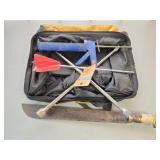 (C) DeWalt Tool Bag w/ Machete, 4-Way Lug Wrench,