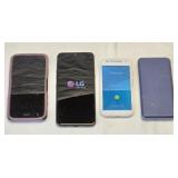 (C) 3- Cell Phones & Power Bank -2 Phones Work &
