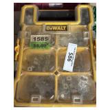 Large plastic DeWalt organizer with contents