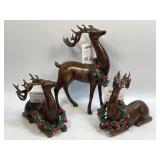 (B) 3pc Reindeer with Wreaths by Home for the