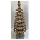 (G) Wood Christmas Tree Beaded Metal Base 17ï¿½