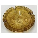(H) Amber Gold Glass 6ï¿½ Ashtray