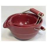 (A) Burgundy Ceramic Nesting/Mixing Bowls with