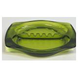 (H) Viking GREEN Rectangular Flared Handled Glass