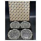 Set of 4 Vintage Anchor Hocking Glass Clear Early