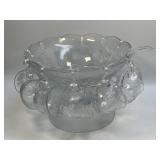 (B) Crystal Clear Leaf Punch Bowl with Cups Ladle