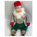 (A) Sitting Santa Patchwork Clothes Windup
