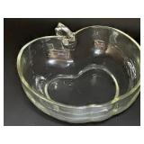 (B) Large Apple Shaped Glass Serving Bowl 11ï¿½ x