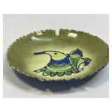 (H) Vintage Curtis Jere Bird Enamel Art Plate
