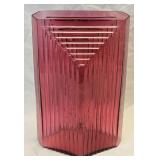 (E) Pilgrim Glass Cranberry Vase 7ï¿½"W 12ï¿½"H
