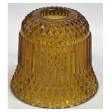 (A) Vintage Amber Glass Diamond Point Fairy Lamp