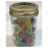 1/2 Pint Kerr Jar of Assorted Marbles
