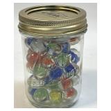 1/2 Pint Kerr Jar of Assorted Marbles