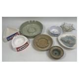 (H) Assorted Ashtrays as Shown including Glass