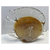 Vintage Hand Blown Glass Swimming Fish Sculpture