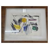 (FL) Large Abstract Watercolor Framed By