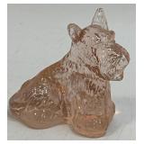 (H) Boyds Glass Duke Scottie Pup Dog Clear Pink