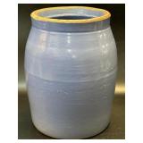 Early Blue Glaze Crock Brush McCoy? 9ï¿½ Tall