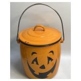 (A) Hallmark Enamel Ware Ice Bucket Halloween