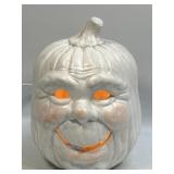 (A) White Ceramic Jack O Lantern 10 ï¿½ With Orange