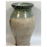 (E) Handmade Pottery Stoneware Vase 10.5ï¿½ Signed