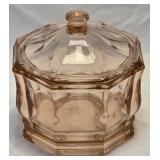Pink Indiana Glass Concord Pattern Candy Dish w/