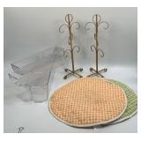 (H) Lot including Casserole Covers Mug Stands and