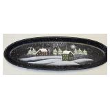 Hand Painted Plastic/Resin Oval Tray- Winter
