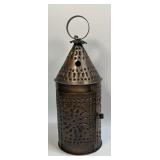 (B) Punched Tin Copper Candle Lantern Light