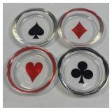 (H) Vintage Federal Glass Suit Ashtray / Coaster