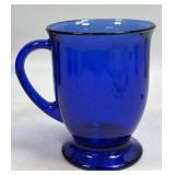 (A) Vintage Anchor Hocking Cobalt Blue Glass Mug