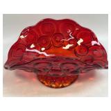 (A) Vintage L.E. Smith Moon & Stars Amberina Red