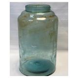 Very Early Blue Glass Jar Approx 1/2 Gallon Blown