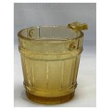 Hazel Atlas Amber Glass Bucket Ashtray 1950