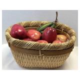 Basket 12ï¿½ x10ï¿½ x 6.5ï¿½ with Apples and Peas