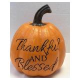 Thankful and Blessed Realistic Fake Pumpkin Resin